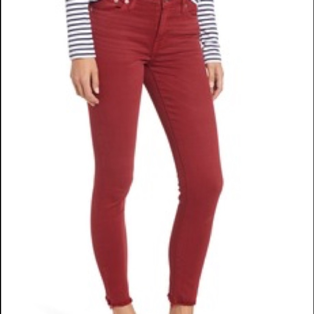 Lucky Brand Dark Red Ava Crop Jean, Sz 24